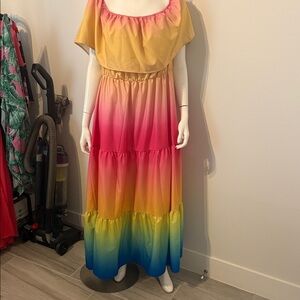 Colorful Gradient Maxi Dress
